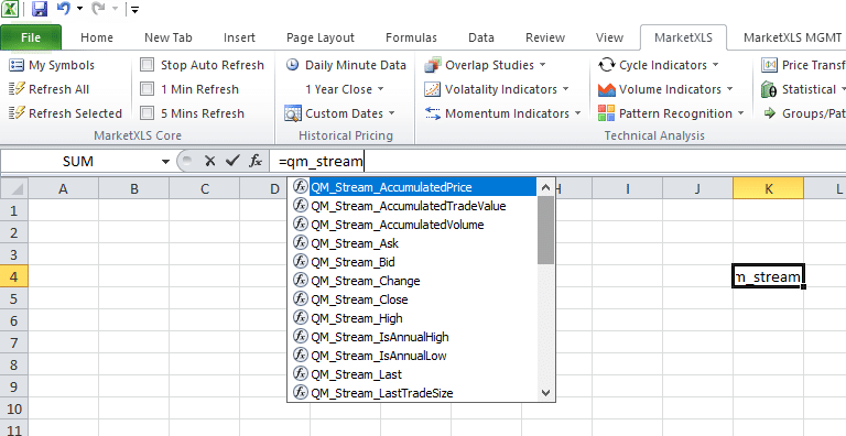 =qm_stream typing autocomplete in Excel