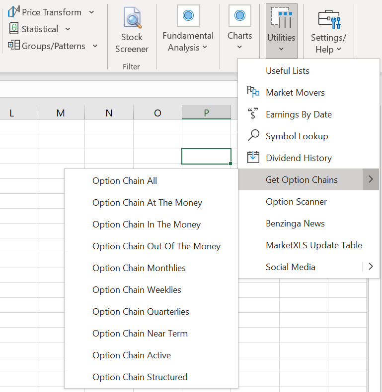 Utilities - getOptionChain interface